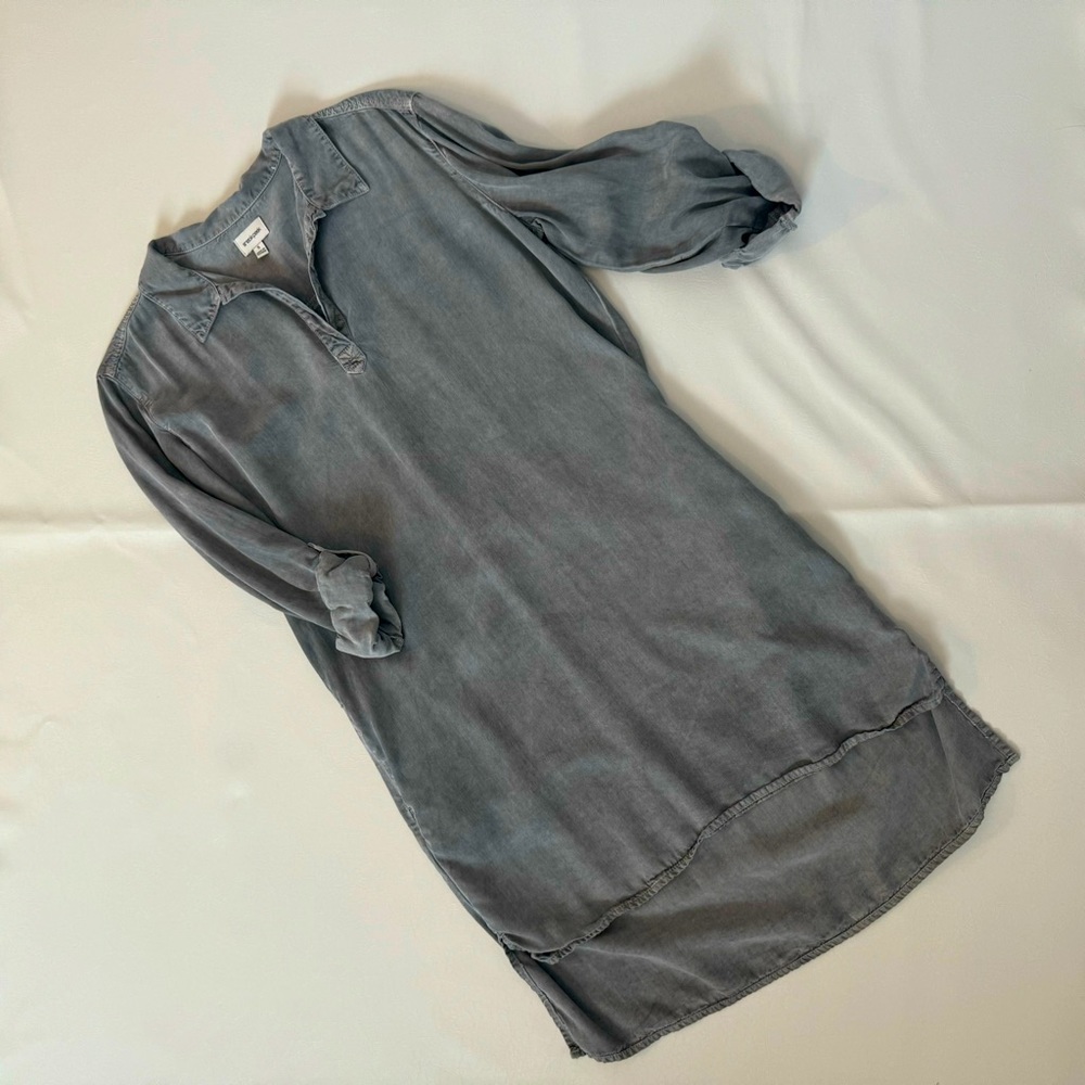 Sneak Peek Shirtdress with High Low Hem